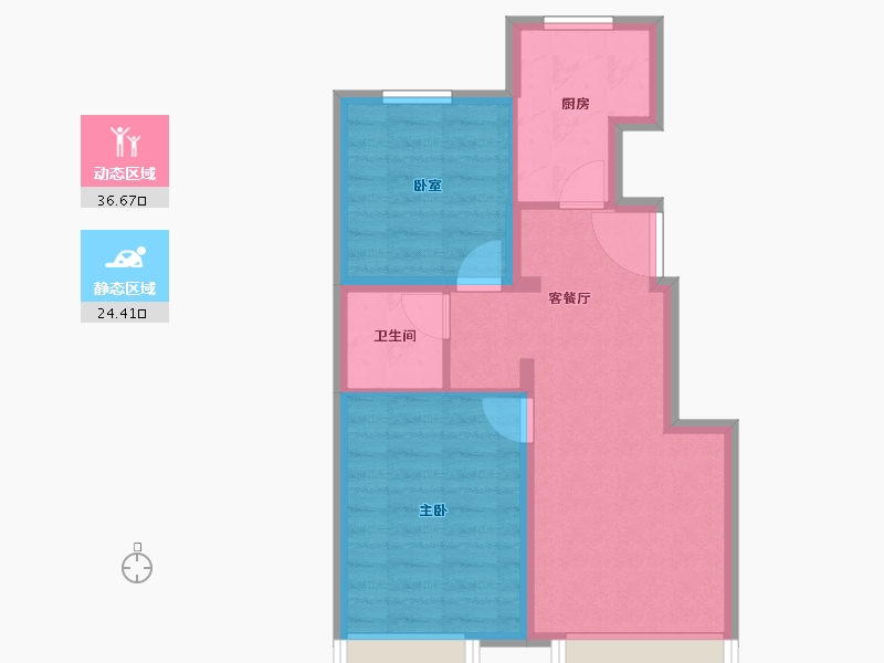 河北省-保定市-华远·海蓝城-54.33-户型库-动静分区