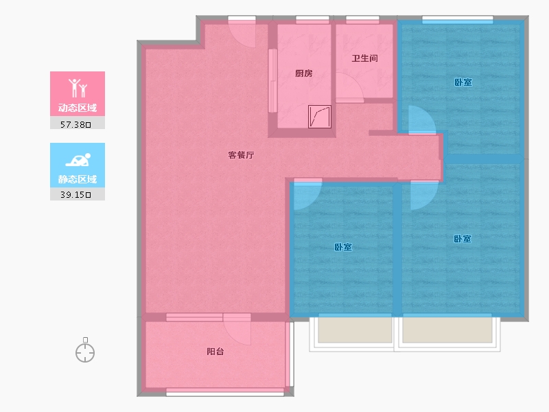 河北省-廊坊市-霸州荣盛新城-85.45-户型库-动静分区