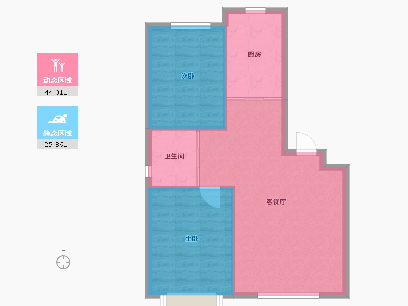 吉林省-长春市-龙祥苑-64.03-户型库-动静分区