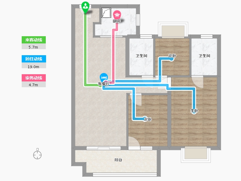 湖北省-武汉市-北辰金地漾时代-82.00-户型库-动静线