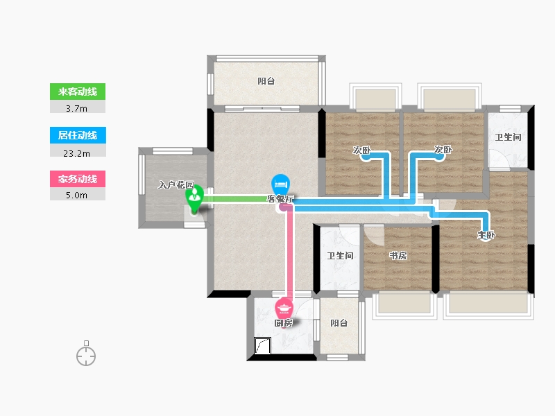 广西壮族自治区-贵港市-广汇钰荷园-110.00-户型库-动静线