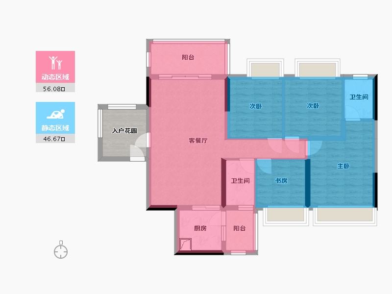 广西壮族自治区-贵港市-广汇钰荷园-110.00-户型库-动静分区