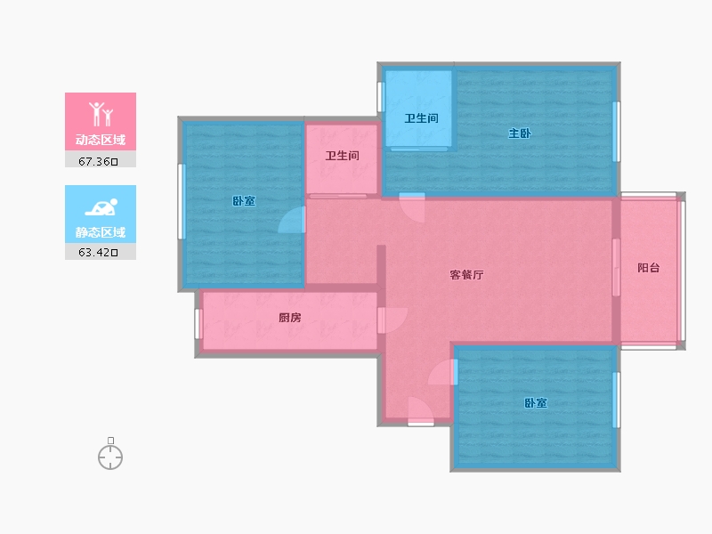 河北省-唐山市-水岸学庭-117.81-户型库-动静分区