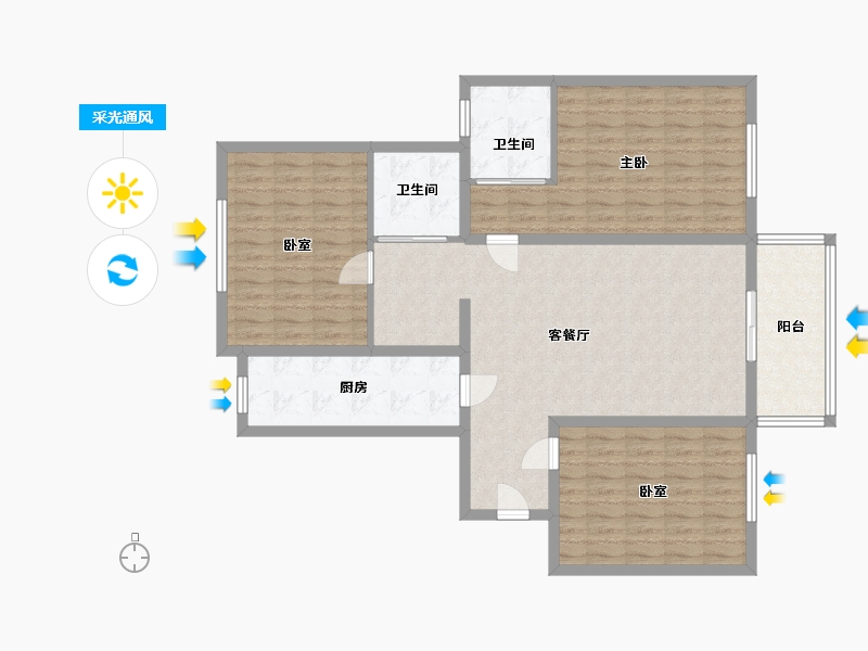 河北省-唐山市-水岸学庭-117.81-户型库-采光通风