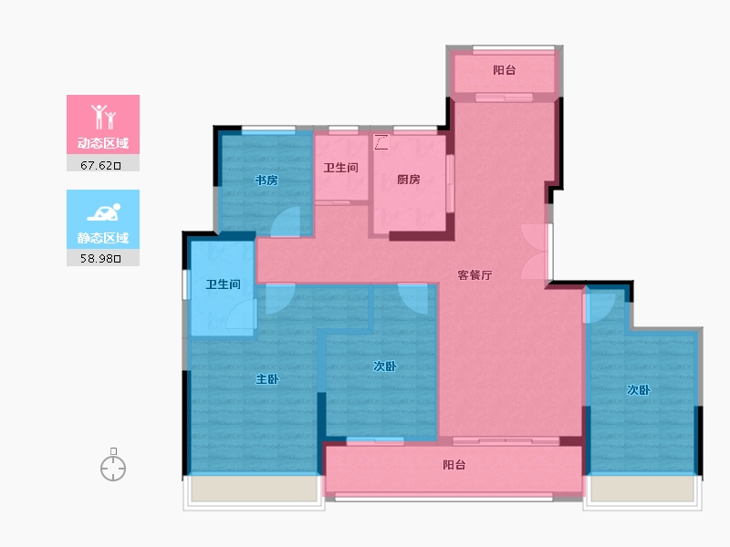 浙江省-嘉兴市-蓝城锦月园-114.00-户型库-动静分区