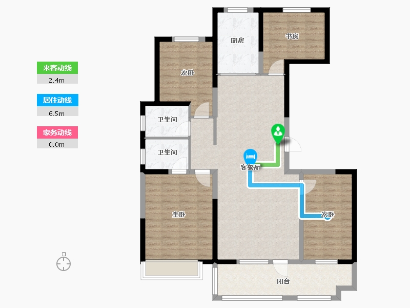 宁夏回族自治区-银川市-中环西园-128.00-户型库-动静线