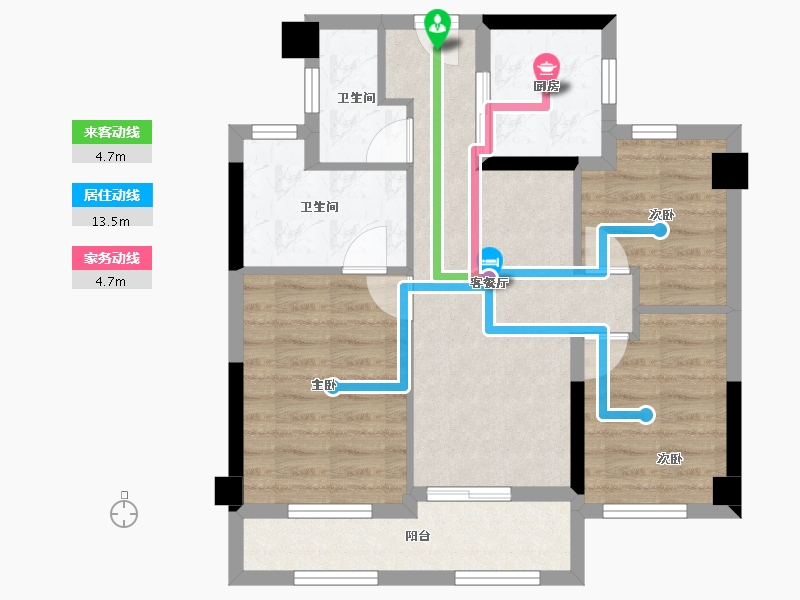 福建省-福州市-招商江悦府-66.41-户型库-动静线