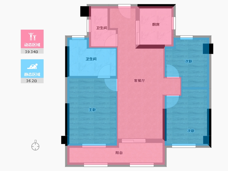 福建省-福州市-招商江悦府-66.41-户型库-动静分区