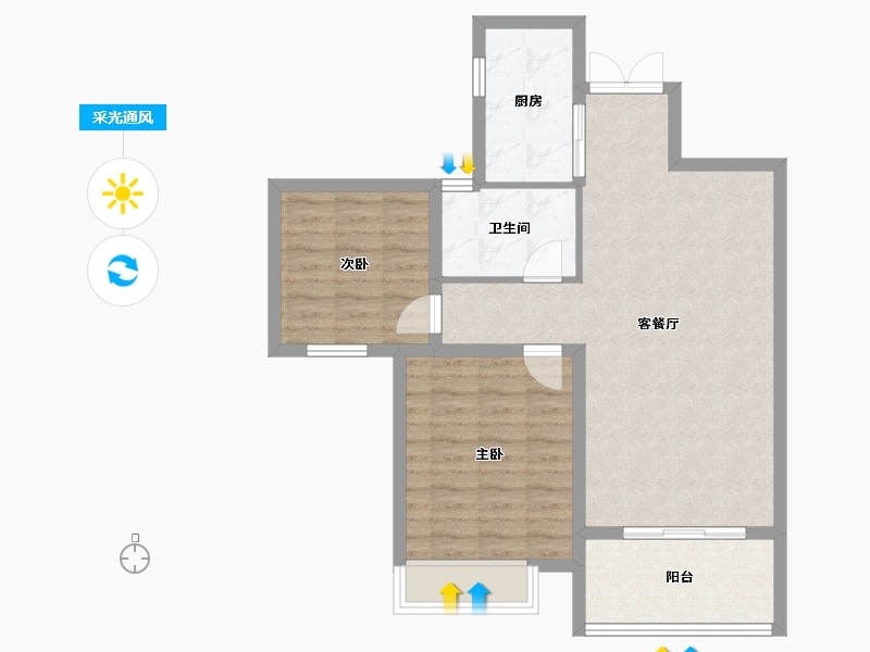 浙江省-嘉兴市-龙源豪庭-76.00-户型库-采光通风