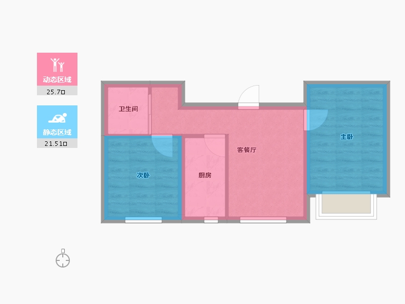 吉林省-长春市-龙祥苑-41.50-户型库-动静分区