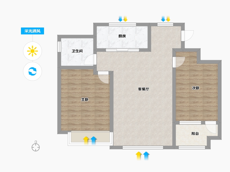 山东省-济南市-泉山盛景​-80.01-户型库-采光通风