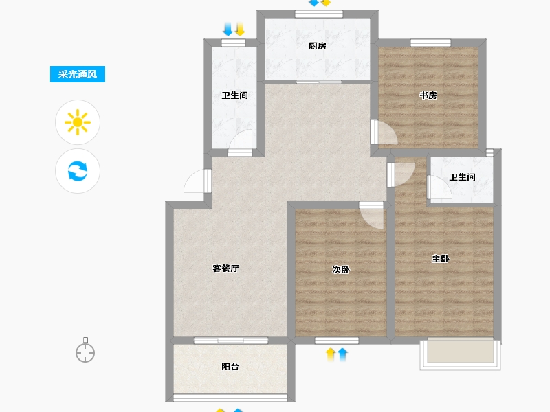 浙江省-嘉兴市-龙源豪庭-94.01-户型库-采光通风