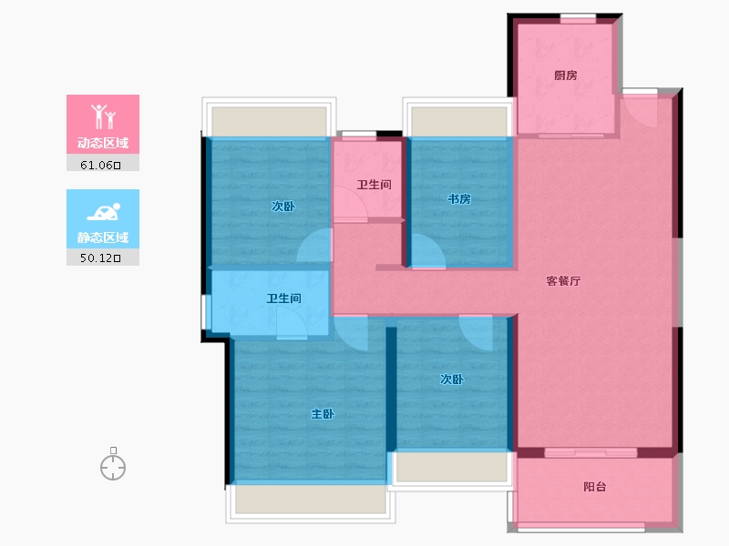 江苏省-淮安市-文锦城天玺府-100.00-户型库-动静分区