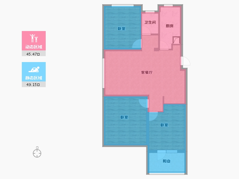 河北省-廊坊市-霸州荣盛新城-84.54-户型库-动静分区