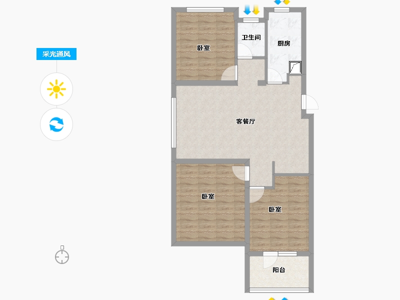 河北省-廊坊市-霸州荣盛新城-84.54-户型库-采光通风