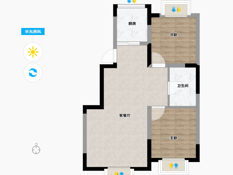 吉林省-长春市-红大汇诚三期-58.29-户型库-采光通风