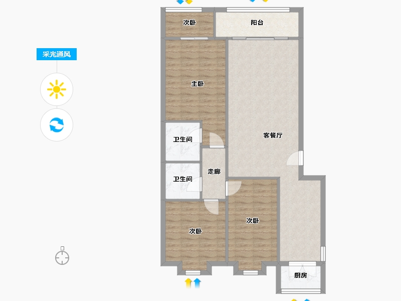 河北省-唐山市-馨秀园-88.00-户型库-采光通风