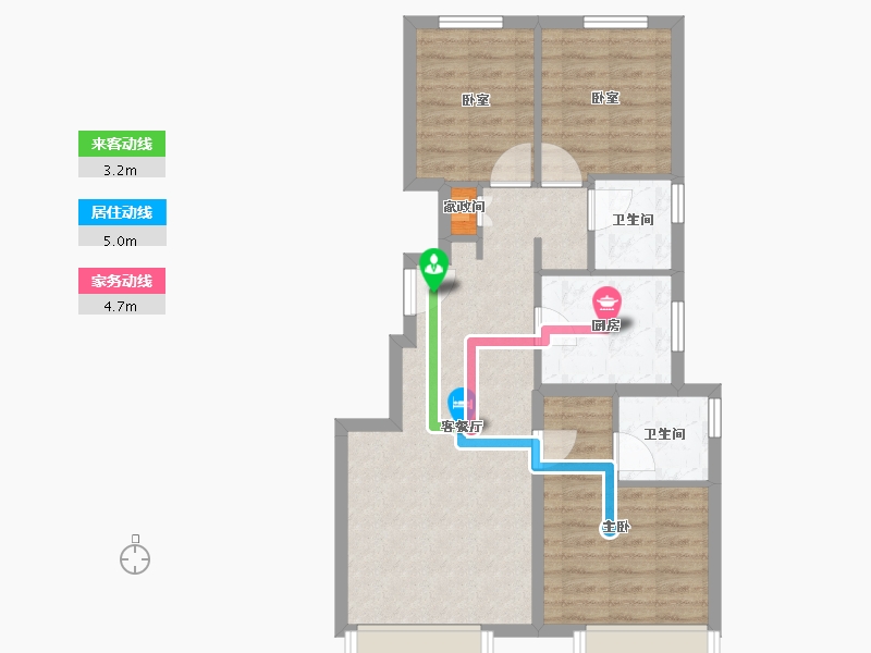 河北省-保定市-华远·海蓝城-68.38-户型库-动静线