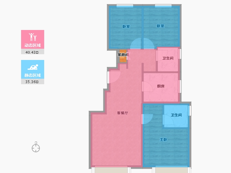 河北省-保定市-华远·海蓝城-68.38-户型库-动静分区