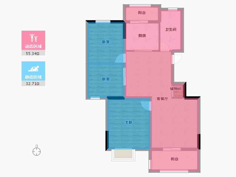 江苏省-南京市-紫晶美域-78.40-户型库-动静分区