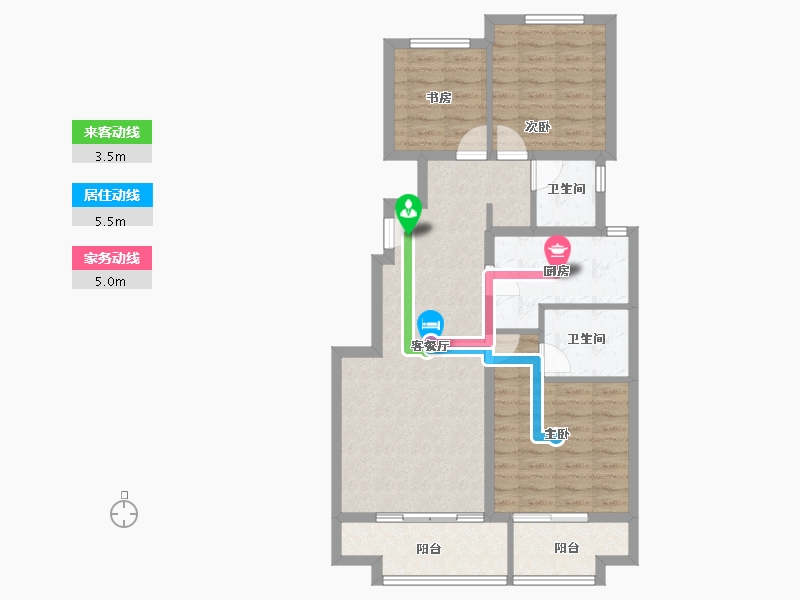 河北省-廊坊市-潮白河孔雀城瑞泽学府-82.75-户型库-动静线