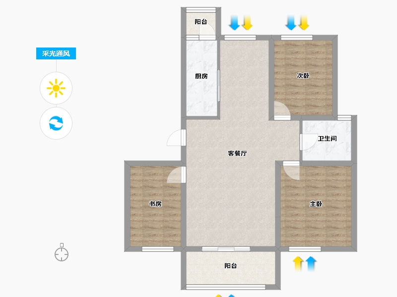 辽宁省-盘锦市-中交凯旋城-100.00-户型库-采光通风