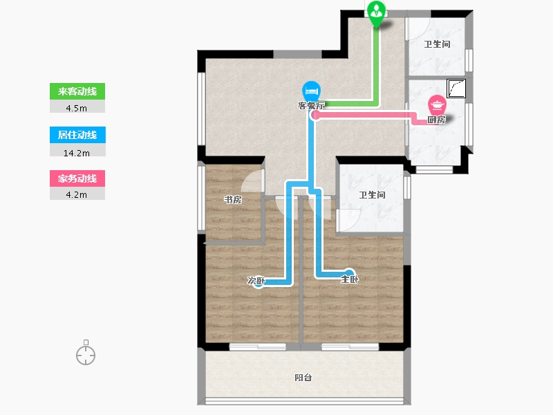 浙江省-嘉兴市-蔚蓝名苑-82.00-户型库-动静线