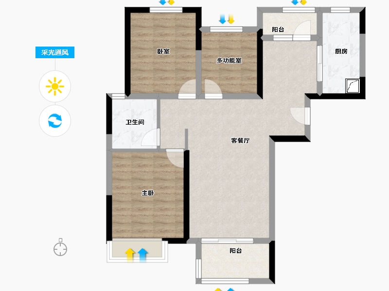 河南省-郑州市-正弘中央公园-82.54-户型库-采光通风