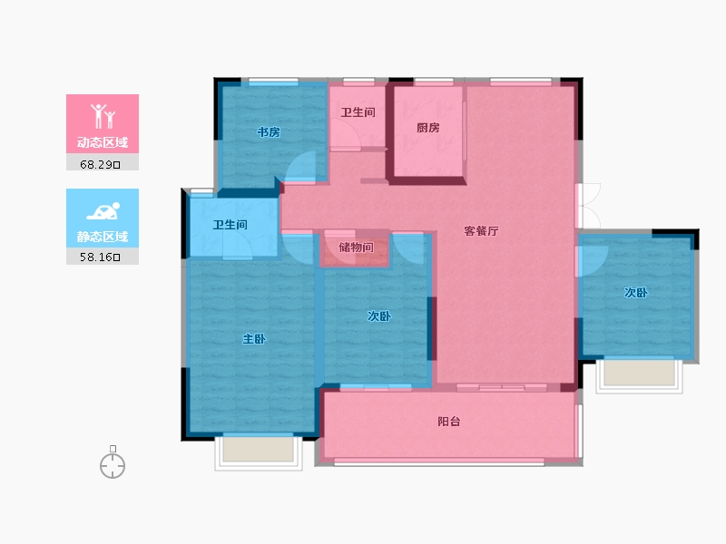 江苏省-南通市-圆融玺悦-113.82-户型库-动静分区