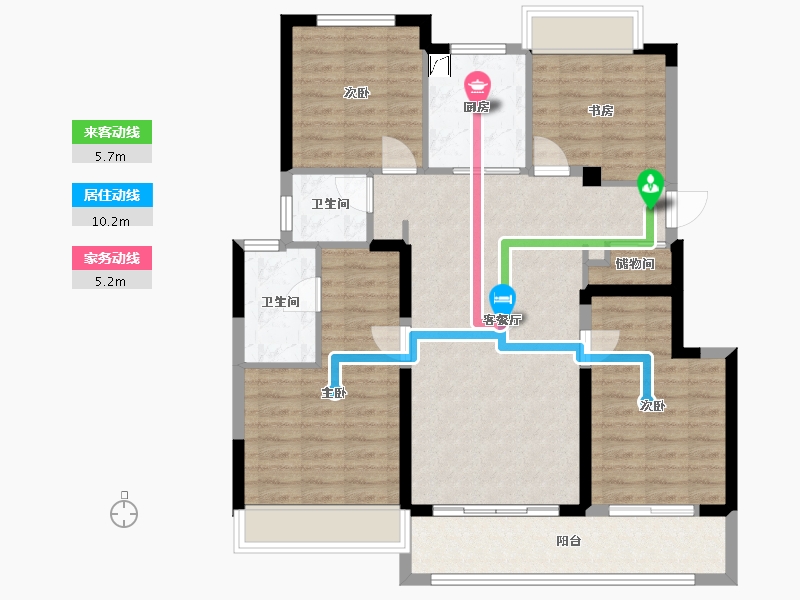 江苏省-无锡市-建发泊月湾-103.00-户型库-动静线