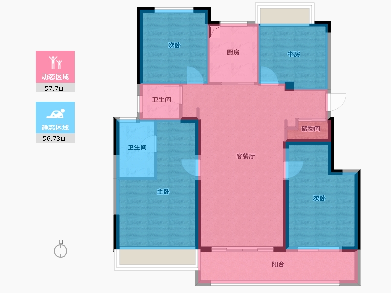 江苏省-无锡市-建发泊月湾-103.00-户型库-动静分区