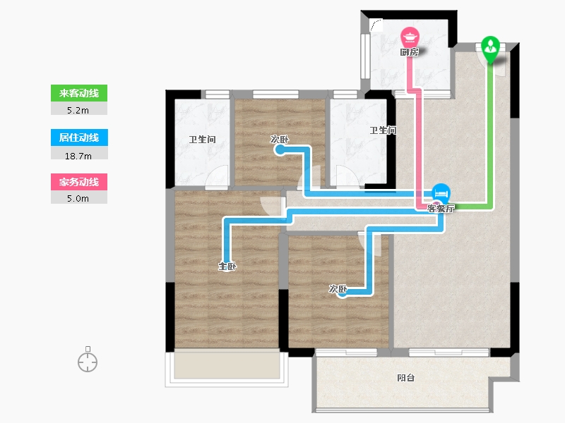 浙江省-嘉兴市-正黄未来天辰苑-78.00-户型库-动静线