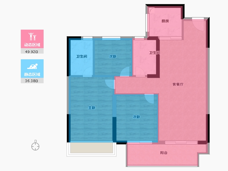 浙江省-嘉兴市-正黄未来天辰苑-78.00-户型库-动静分区