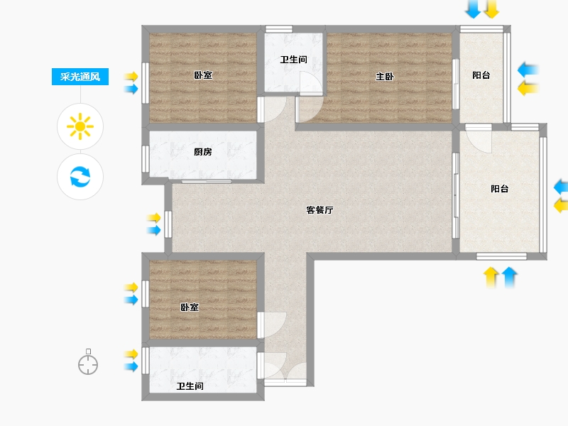 河北省-保定市-润腾·臻园-110.00-户型库-采光通风