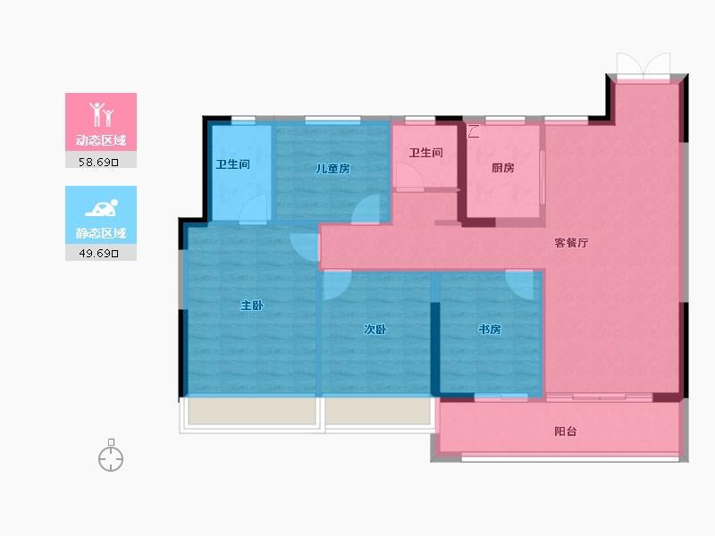 浙江省-嘉兴市-秀悦澜庭-98.00-户型库-动静分区