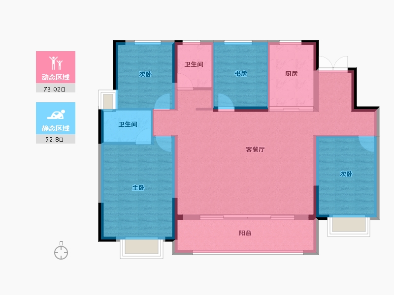 江苏省-南通市-中海翠湖溪岸-114.27-户型库-动静分区