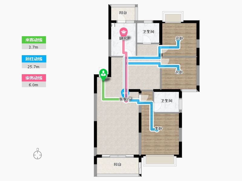 陕西省-西安市-紫薇田园都市K区-112.00-户型库-动静线