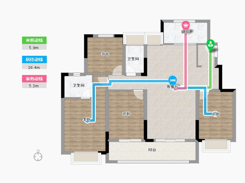 江苏省-南通市-中海翠湖溪岸-115.40-户型库-动静线