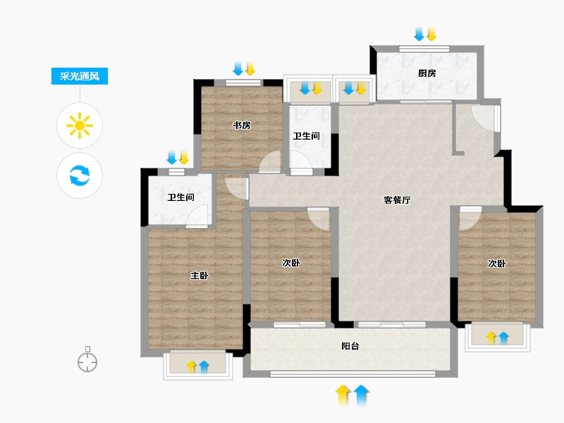 江苏省-南通市-中海翠湖溪岸-115.40-户型库-采光通风