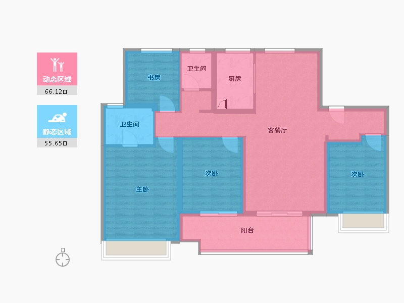 江苏省-盐城市-昕悦府-109.00-户型库-动静分区