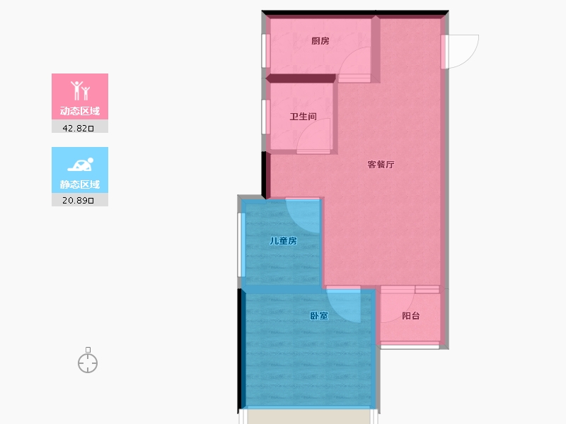 河南省-郑州市-泰宏建业国际城​-56.81-户型库-动静分区