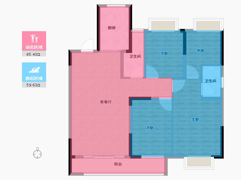 江苏省-南通市-尚上雅居-112.99-户型库-动静分区