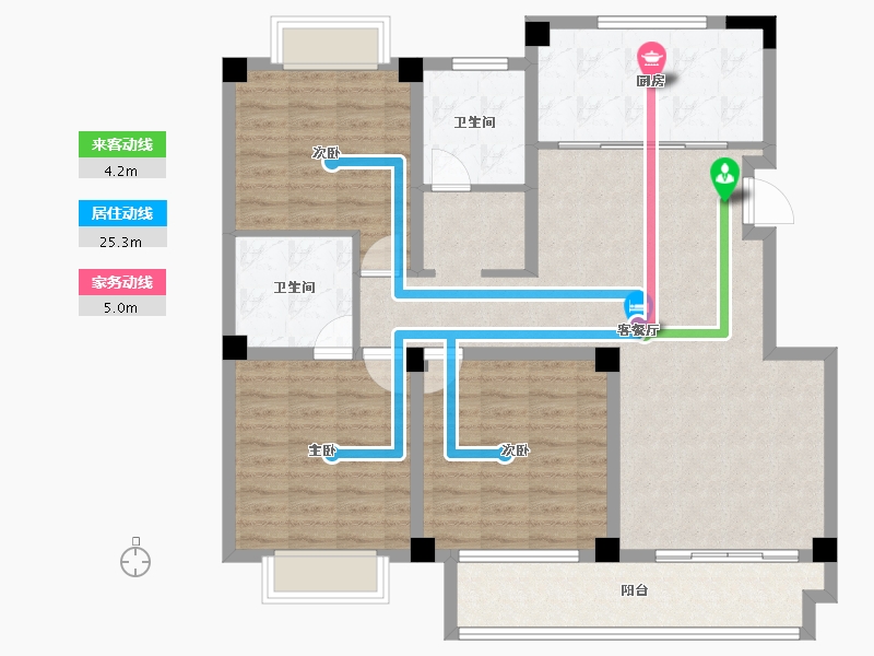 江苏省-南通市-尚上雅居-113.76-户型库-动静线