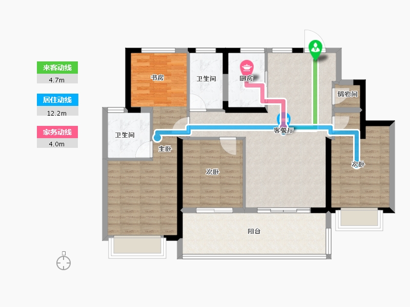 江苏省-南通市-光启花苑-103.23-户型库-动静线