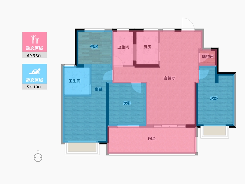 江苏省-南通市-光启花苑-103.23-户型库-动静分区