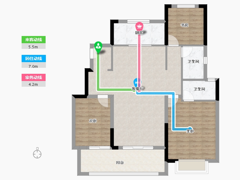 江苏省-南通市-中海翠湖溪岸-100.86-户型库-动静线