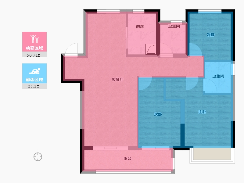 河南省-郑州市-建业天汇城-76.34-户型库-动静分区