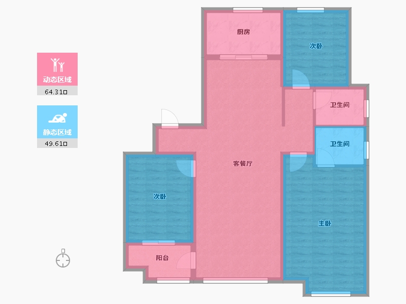 山东省-潍坊市-龙港育秀园-140.00-户型库-动静分区