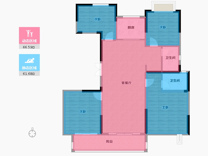 江苏省-南通市-珑悦花园-115.66-户型库-动静分区