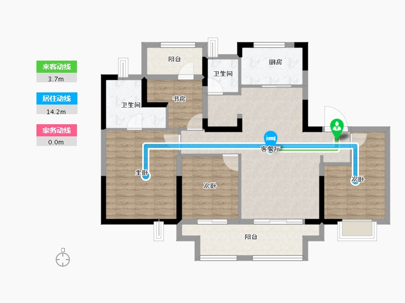 江苏省-南通市-天安·逸品花园-103.34-户型库-动静线